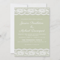 Vintage Sage Green Lace Casamento