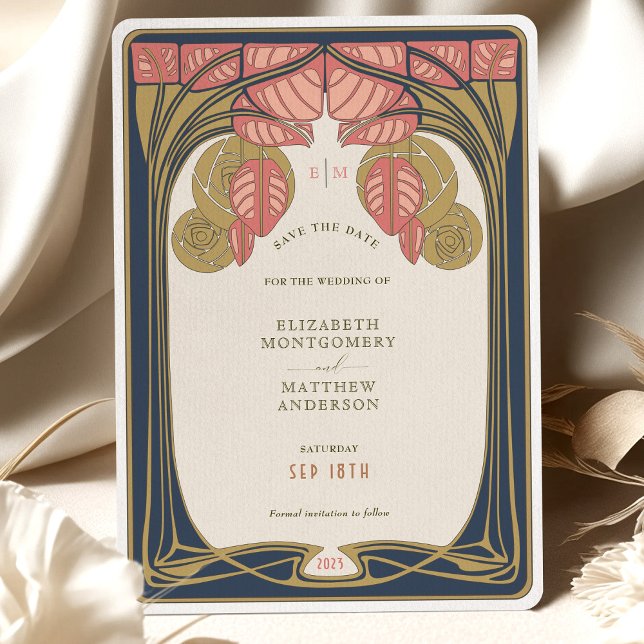Convites Vintage Salva a Data em que Mackintosh Inspirou Ár (Criador carregado)