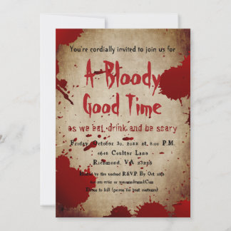 Convites Vintage Scary Bloody Splatter Festa de Halloween