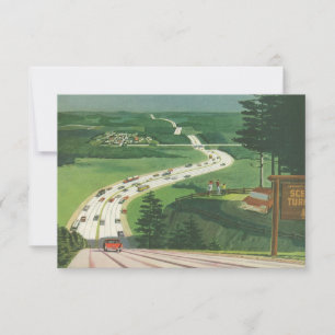 Convites Vintage Scenic American Highways Change of Address