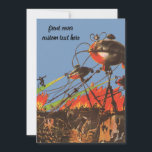 Convites Vintage Science Fiction HG Wells Guerra dos Mundos<br><div class="desc">Ilustração de Vintage Science Fiction design com uma cena de batalha da Guerra dos Mundos. A Guerra dos Mundos é um romance de ficção científica de H. G. Wells primeiro publicado como uma série de revistas e depois como livro em 1898.</div>