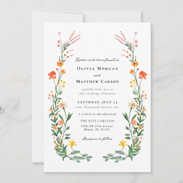 Convites Vintage Secret Garden Wedding (Frente)