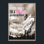 Convites Vintage Sepia Las Vegas Modern Bachelor Party<br><div class="desc">Inspirado pela solicitação de um cliente. Moderno com uma aparência vintage e um pouco dramática como o céu noturno:) Todo o texto padrão pode ser totalmente personalizado com suas próprias palavras para se adequar às suas necessidades, e você também pode mudar as fontes, os tamanhos, a colocação de texto e...</div>