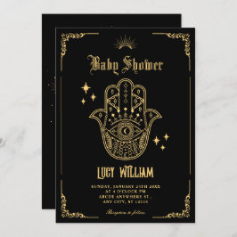 Convites Vintage - Símbolos artísticos boêmicos chá de fral