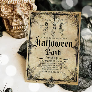 Convites Vintage Skeleton Adulto Festa de Halloween