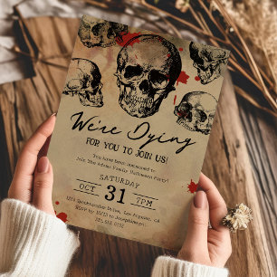 Convites Vintage Skull Adult Halloween Party