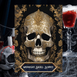 Convites Vintage Skull Gótica Festa Adulta do Dia das Bruxa
