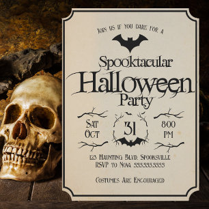 Convites Vintage Spooktacular Batata Adulto Festa de Hallow