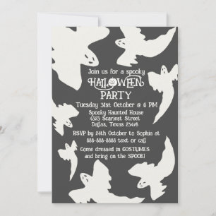 Convites Vintage Spooky Ghosts Halloween Party