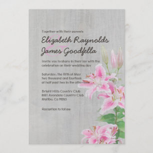 Convites Vintage Stargazer Lily Casamento