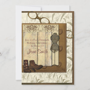 Convites Vintage Steampunk Collage Birthday
