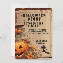 Convites Vintage Storybook Kids Halloween Party Custom
