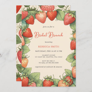 Convites Vintage Strawberry Bridal BrunParty