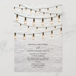 Convites Vintage String Luzes Brancas Casamento Branca