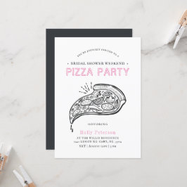 Convites Vintage Style Pizza Party | Pinks de Chá de panela