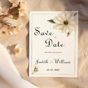 Convites Vintage style rustic daisy flower Save the Date