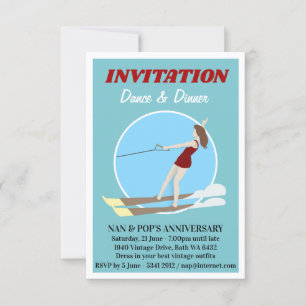 Convites Vintage-style Waterski