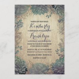 Convites Vintage Succulents Rustic Wedding