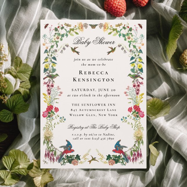 Convites Vintage Summer Garden Floral Baby Shower (Criador carregado)