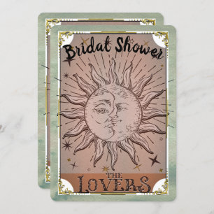 Convites Vintage Sun Moon Duality Leva Tarot Bridal Invit