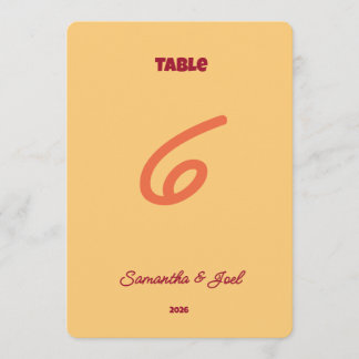 Convites Vintage Sunset Retro Wedding Table Number