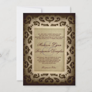 Convites Vintage Swirl Frame Rustic Country Wedites Convida