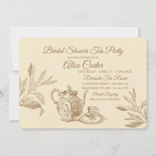 Convites Vintage Tea Invitation