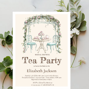 Convites Vintage Tea Party Flowers Bridal Luncheon
