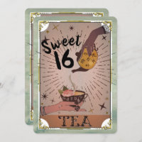 Vintage Tea Tarot Witchy Kettle Doce 16 Festa Em