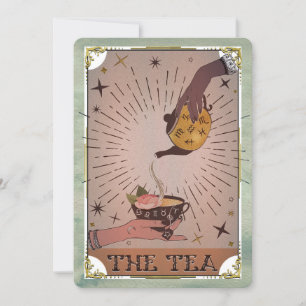 Convites Vintage Tea Tarot Witchy Kettle Halloween Party In