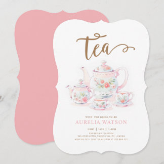 Convites Vintage Teacup Floral Tea