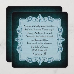 Convites Vintage Teal Vow Renewal