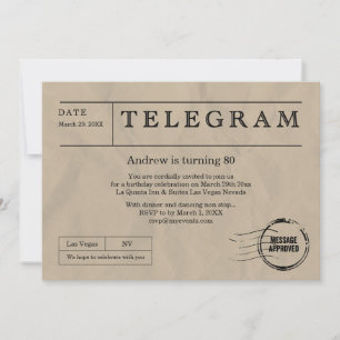 Convites Vintage Telegram
