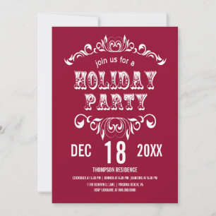 Convites Vintage Theater Bill Holiday Party