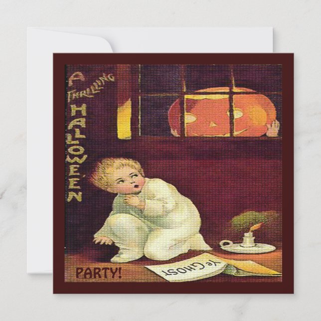 Convites Vintage Thrilling Halloween (Frente)