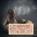 Convites Vintage Ticket Boxings Luvas Bar Mitzvah Vermelho<br><div class="desc">Um bilhete de inspiração antiga para um bar ou morcego mitzvah agora com luvas de boxe. Rsvp - informações de contato sobre o stub e a parte traseira removíveis, bem como sobre a legibilidade. A maioria do texto é personalizável, você pode alterar a cor e a cor do backer. Clique...</div>