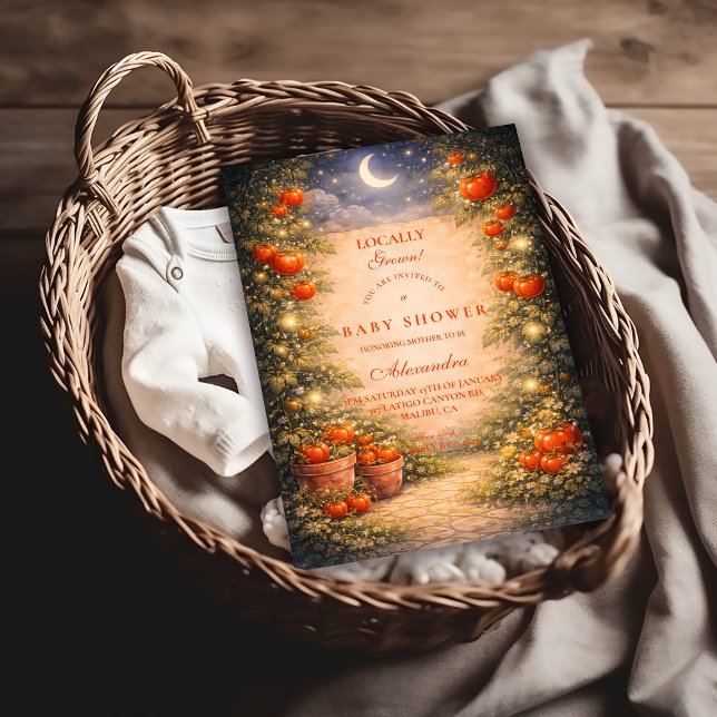 Convites Vintage Tomato Garden Baby Shower (Criador carregado)