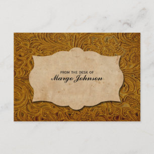 Convites Vintage Tool Leather Look Personated Card