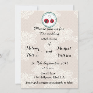 Convites Vintage trendage lace belas joias no casamento amo