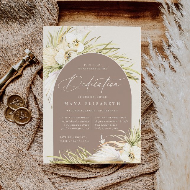 Convites Vintage Tropics Baby Dedication (Criador carregado)