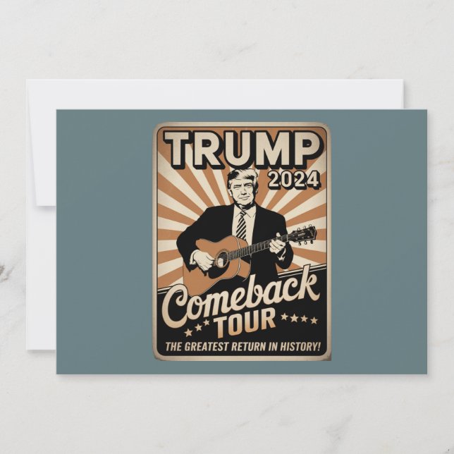 Convites Vintage TRUMP 2024 Rocks COMEBACK TOUR (Frente)
