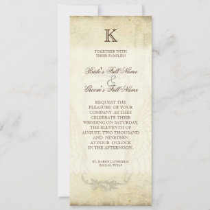 Convites Vintage Tulips Angel Wings Swirl Tea Manchado Verm