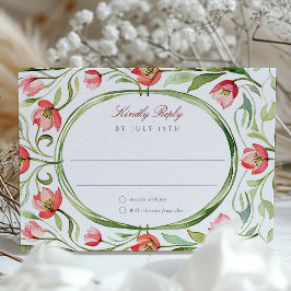 Convites Vintage Tulips Wedding RSVP Card