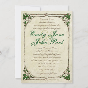 Convites Vintage Twig Ivy Frame Weditation