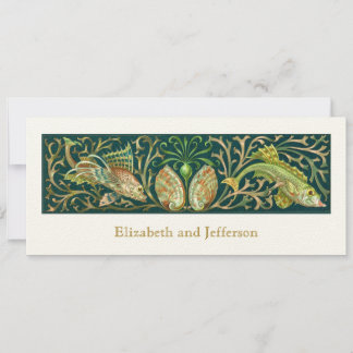 Convites Vintage Twin Fishes Convocação Moderna para Casame