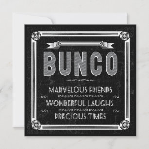 Convites Vintage Typografia Bunco Invite