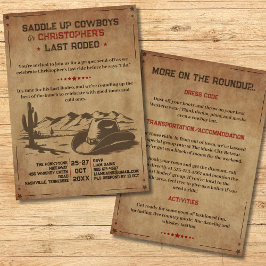Convites Vintage Último Rodeio Russo Cowboy Bachelor Party