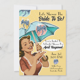 Convites Vintage Umbrella Style Party Invite-Yellow