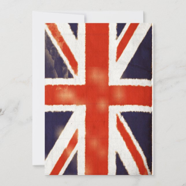Convites Vintage Union Jack Invitation (Vertical) (Frente)