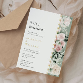 Convites Vintage Verde de Sage Rosa Dourada Dusty Estamos E
